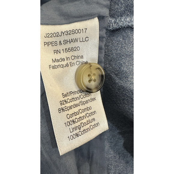 NWT Veronica Beard Chambray Bari T-Shirt Dress Tie Waist Ruffle Women's Large - Picture 12 of 15